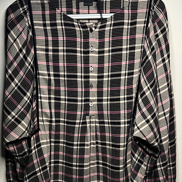 Hatch Maternity The Rose Plaid Flowy Blouse Size 3 - Picture 3 of 12